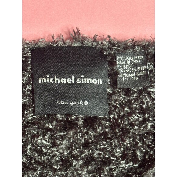 1998 MICHAEL SIMON NY New York Shag, Fuzzy, Cozy Button Up Cardigan Sweater. S-M - Picture 4 of 7